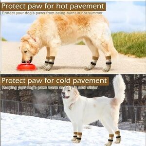 🆕 Anit-Slip Dog Socks Hot/Cold Pavement Paw Protectors Size Small
